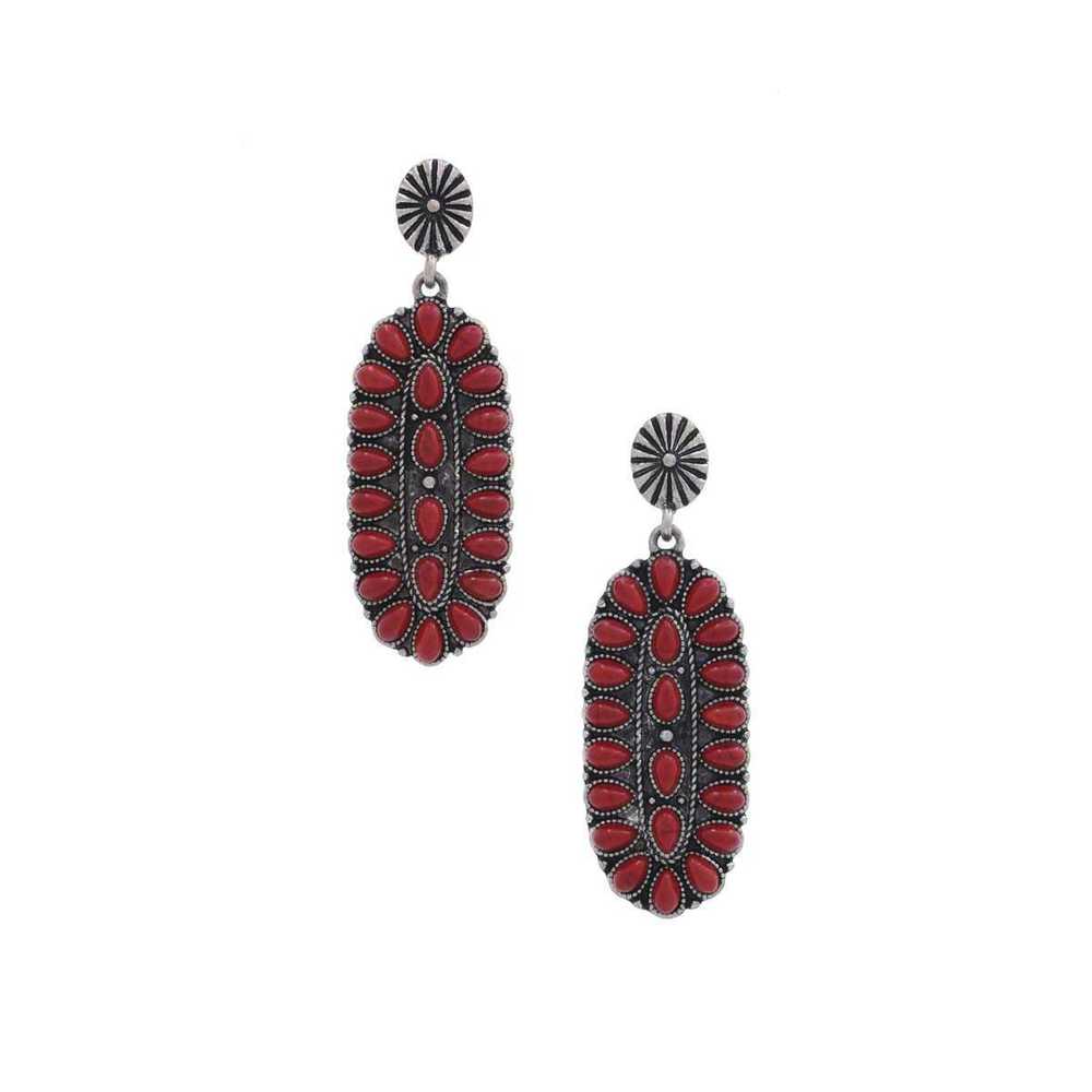 Western Style Oval Earring - Picture 2 of 8